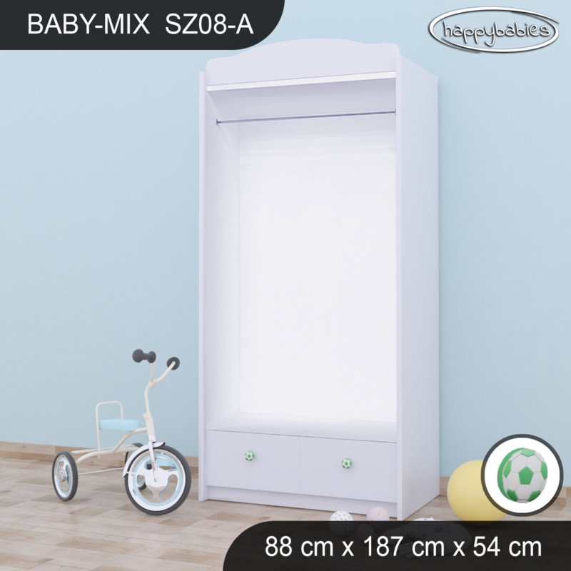 Baby 2 Door Wardrobe, White/Green