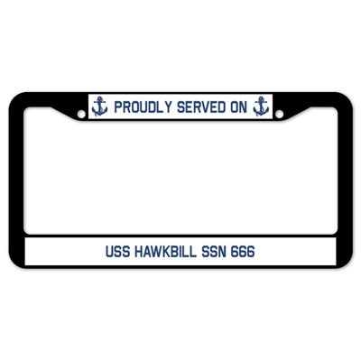 Fièrement servi sur un cadre de plaque USS HAWKBILL SSN 666