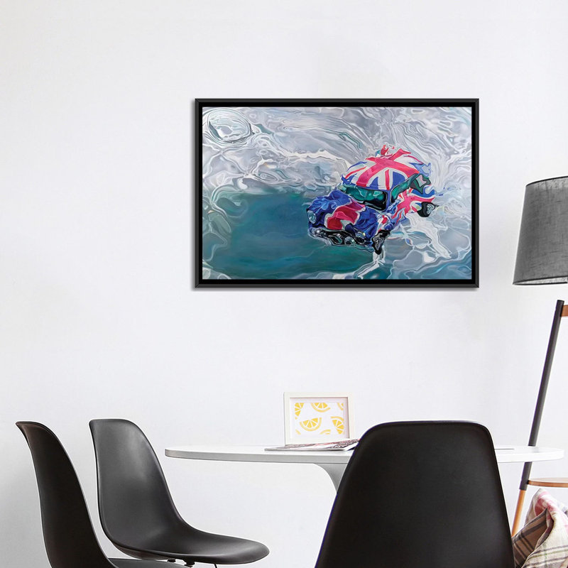 « Mini » par Marcello Petisci-impression, H 26 po x l 40 po x 1,5 po, Pas de tapis, Toile avec cadre noir