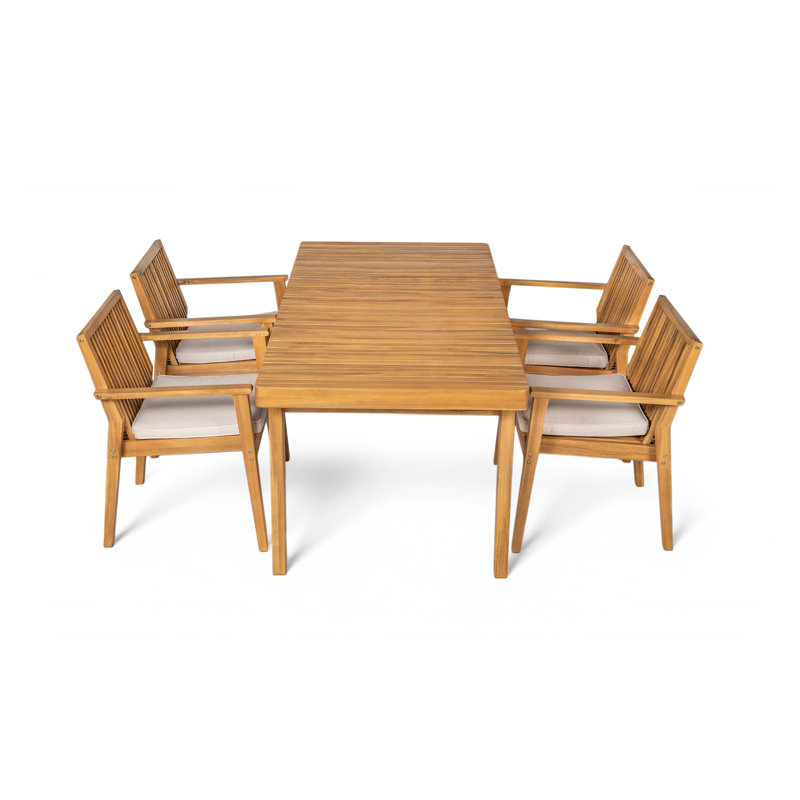 Ensemble de mobilier de patio durable, Naturel, 4
