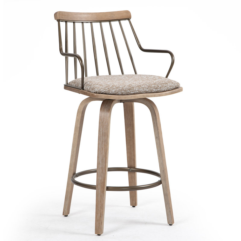 Arainn Swivel Upholstered Counter Stool, Counter Stool (25” Seat Height)