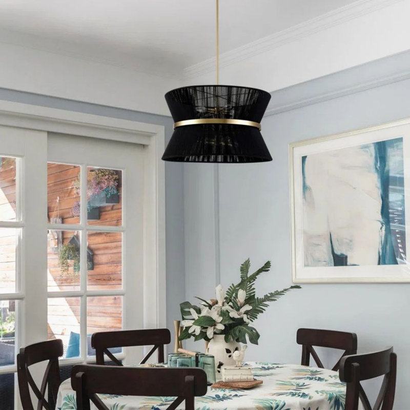 Hassler 8-Light Rope Chandelier , Black