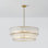 Lustre réglable à 8 lumières en verre doré à plusieurs niveaux