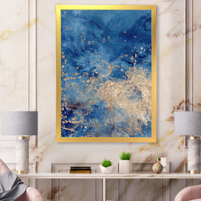 Abstrait classique bleu et or II - peinture sur toile