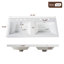 Meuble-lavabo double 47,24 pouces avec comptoir en bois massif, armoire en panneau de fibres à densité moyenne, portes à fermeture en douceur, tiroirs divisés, meuble-lavabo mural moderne-128966120