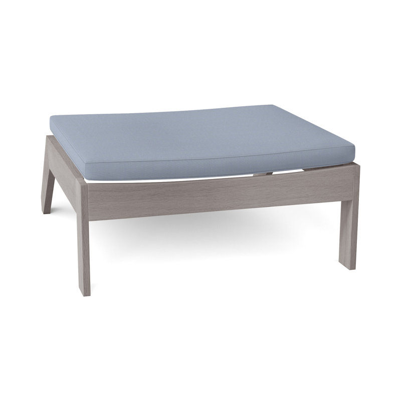 Repose-pieds Ashland en teck Adirondack - Huître, Welt, Huître teck, Sunbrella® ‑ Arbor Chambray colombe
