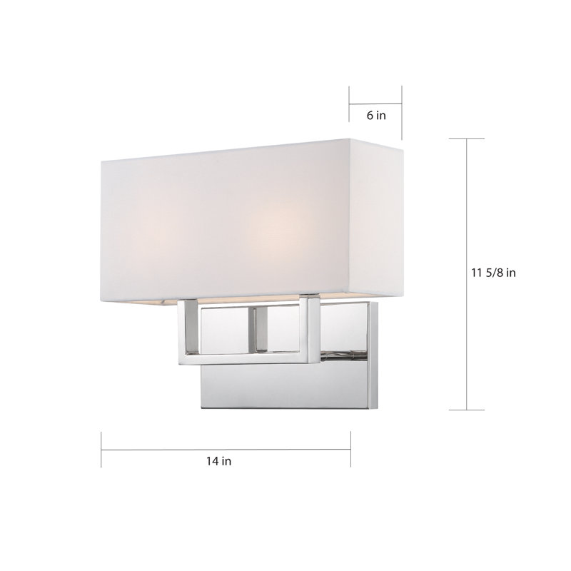 2 - Light Dimmable Vanity Light, Polished Nickel