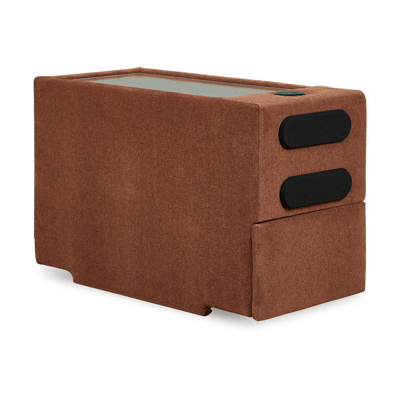 Canapé modulaire 5 pièces avec console audio Modmax, Polyester brun