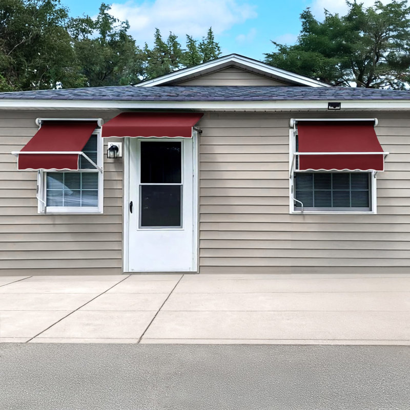Awntech Mesa Window Retractable Awning, Burgundy, 24" H x 84" W x 24" D