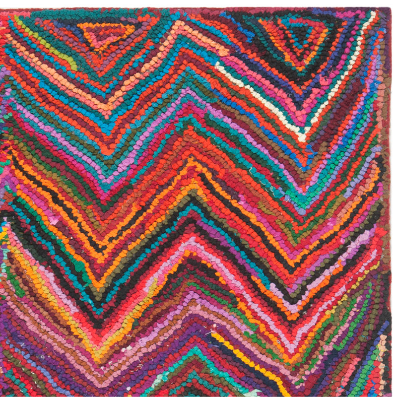 Barnes Hand Tufted Multi-Colored Area Rug, Square 4'