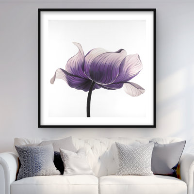 «Purple Anemone Flower», reproduction encadrée | Décoration florale pour chambre à coucher