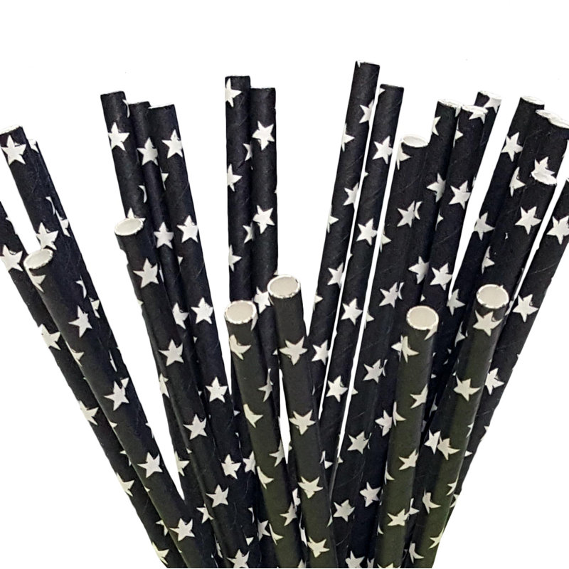 Paille de papier, Blanc / Noir