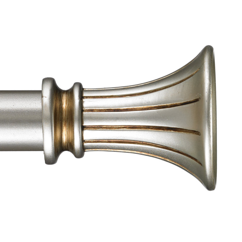 Tringle à rideaux simple réglable Gadd, H 3 po x l 48 po x P 5 po, Argent antique
