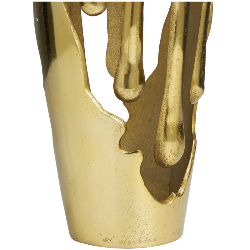 Vase décoratif Moderna, Or, H 15,4 po x l 7,05 po x P 6,95 po
