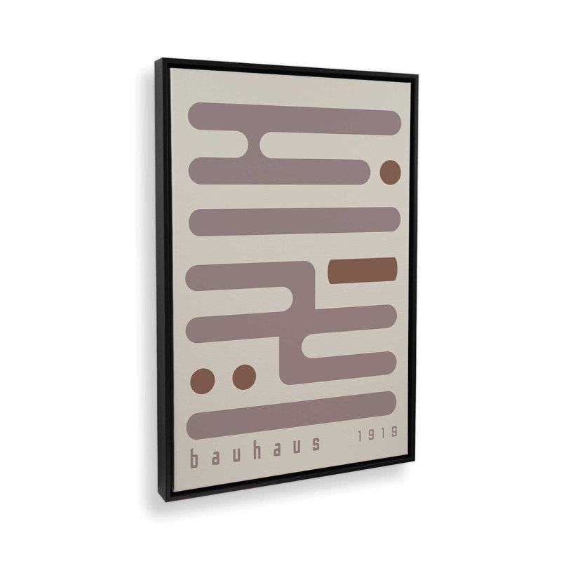 Impression sur toile Warm Taupe Bauhaus , H 12,75 po x l 8,75 po, Noir satiné