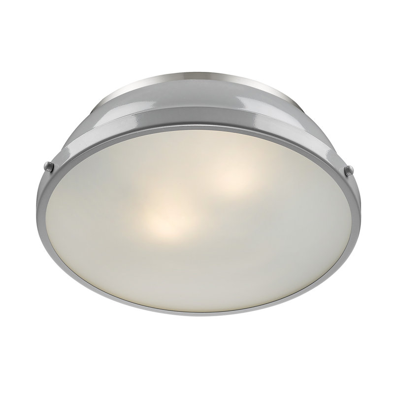 Calico Steel Flush Mount, Gray, Pewter