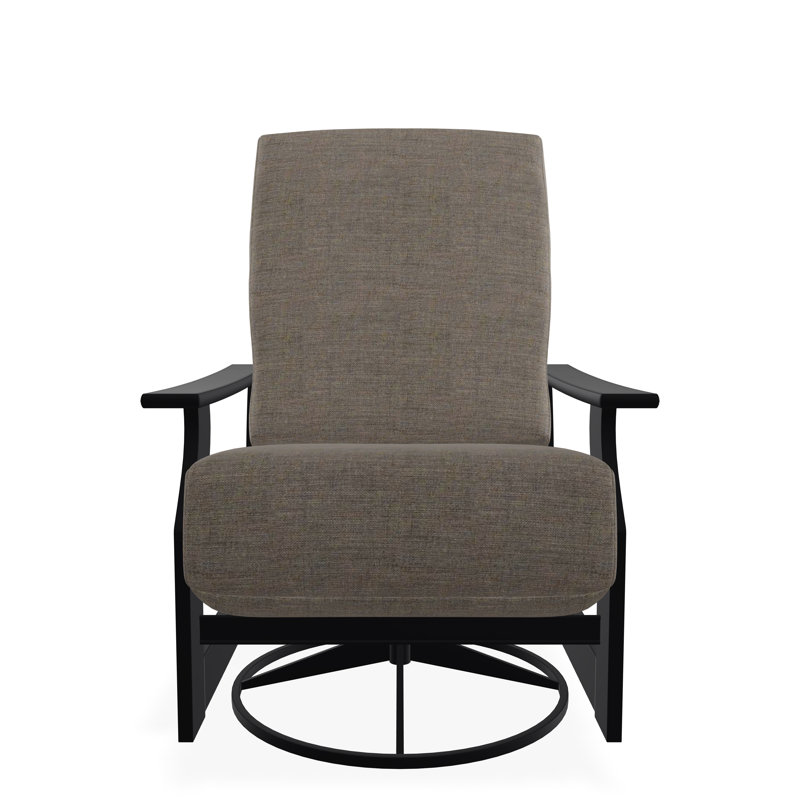 St. Catherine Marine Grade Polymer Deep Seating Cushion Swivel Rocker, Black, Cast Ash Sunbrella® Plainweave
