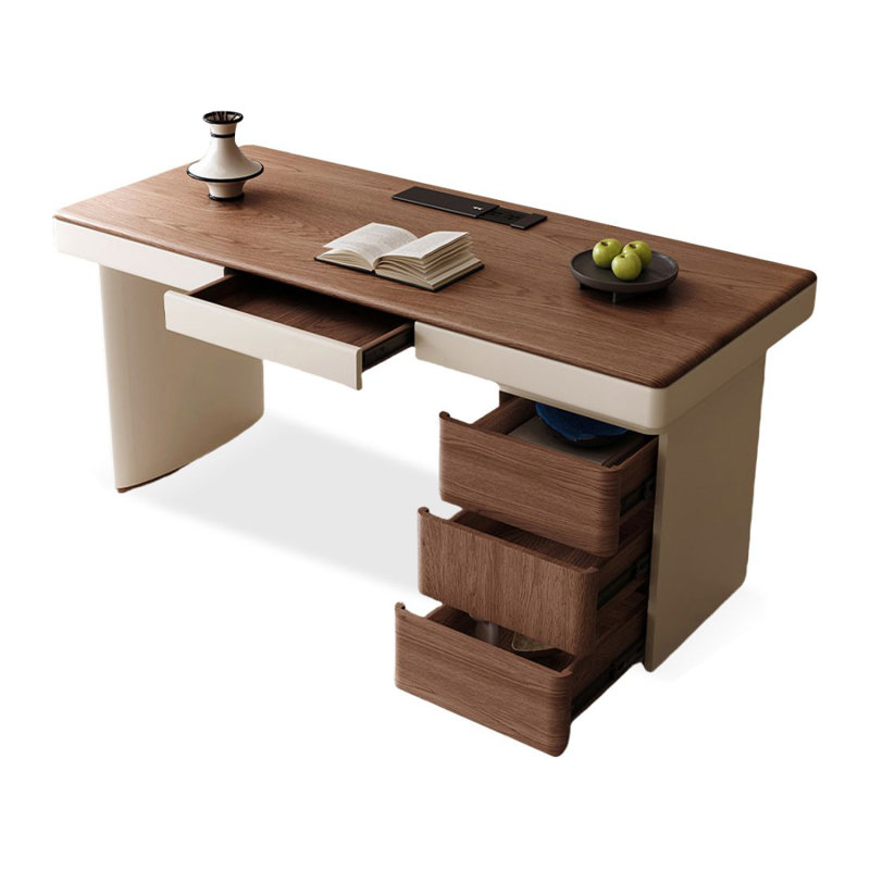 Bureau moderne et simple avec bibliothèque, H 29,53 po x l 70,87 po x P 27,56 po