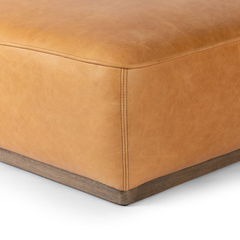 Sinclair Ottoman, Palermo Butterscotch Genuine Leather