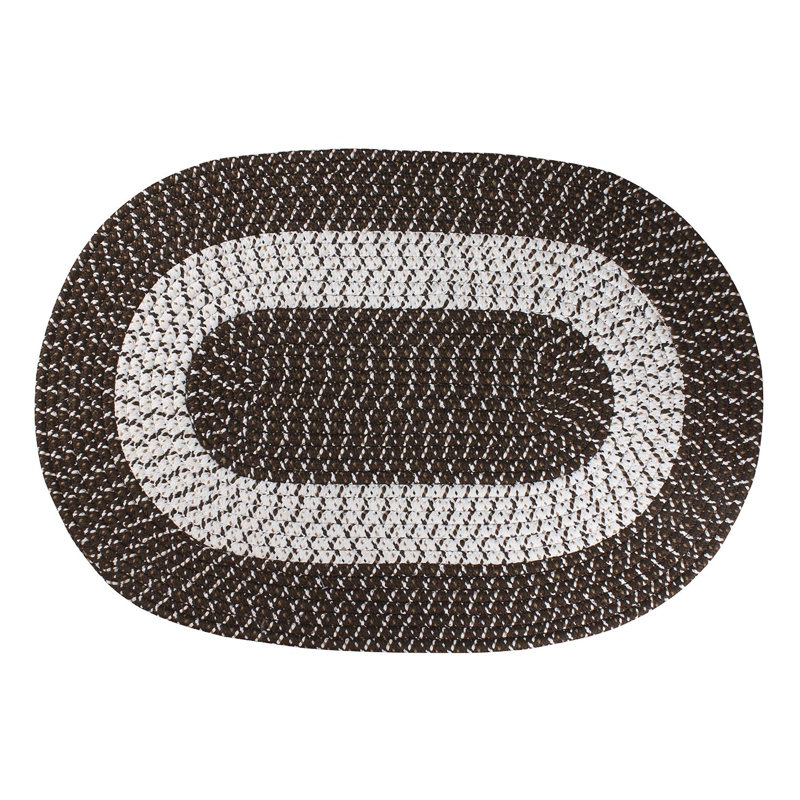 Tapis ovale tressé abstrait