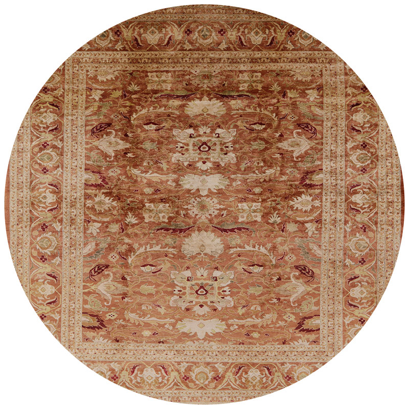 Tapis oriental brun Hovagim, Rond 5 pi
