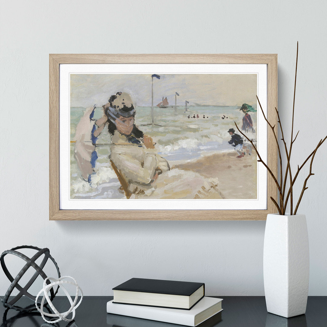 Camille on the Beach in Trouville by Claude Monet - Picture Frame Painting