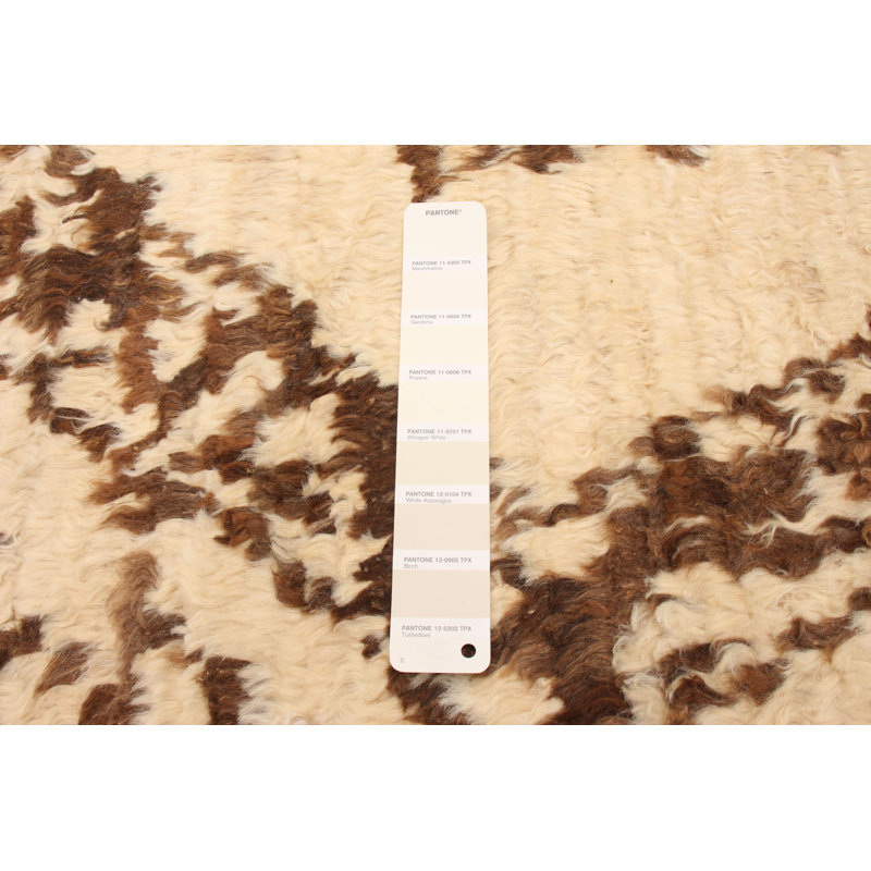Tapis décoratif en laine noué à la main de conception unique 9 pi 8 po x 13 pi 10 po Aurelus noué à la main