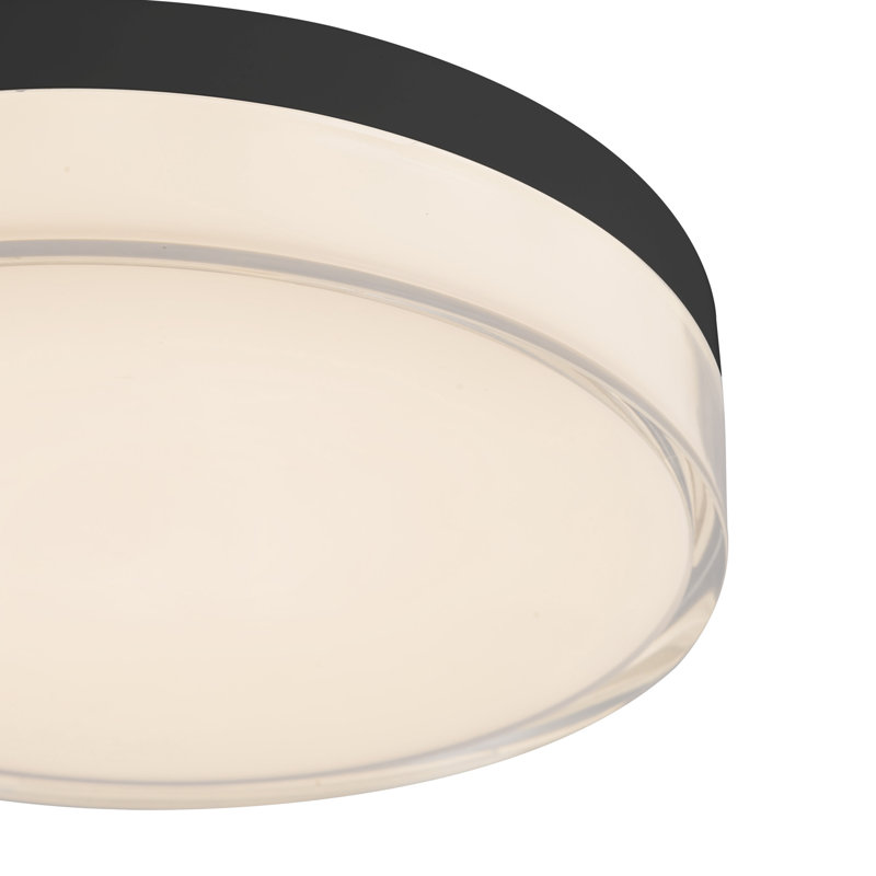 Quara 7-in Black dimmable LED Flush Mount, Matte Black