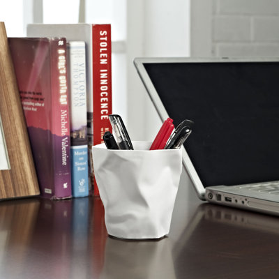 Modway Lava' Crumpled Paper Modern Pencil Holder