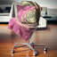 Fleur fractale rose et vert - coussin à imprimé floral-29292266-29292263
