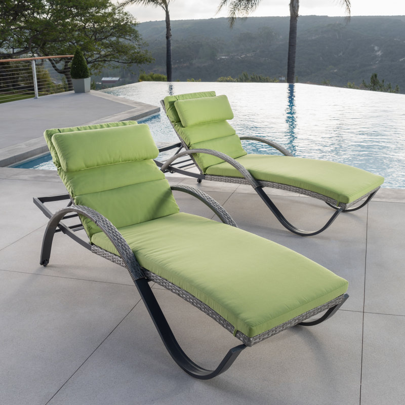 Cannes Outdoor Chaise Lounge, Canvas Ginkgo Sunbrella® Canvas