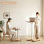 Table d'appoint rectangulaire en bois massif Burlywood+White+alliage d'aluminium-524152137