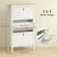 Armoire à chaussures avec 3 tiroirs rabattables, armoire de rangement étroite pour chaussures, blanc