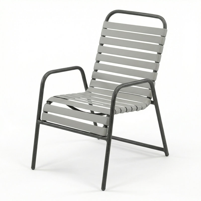 Windward Outdoor Country Club Arm Chair, Gray Strap/Anthracite