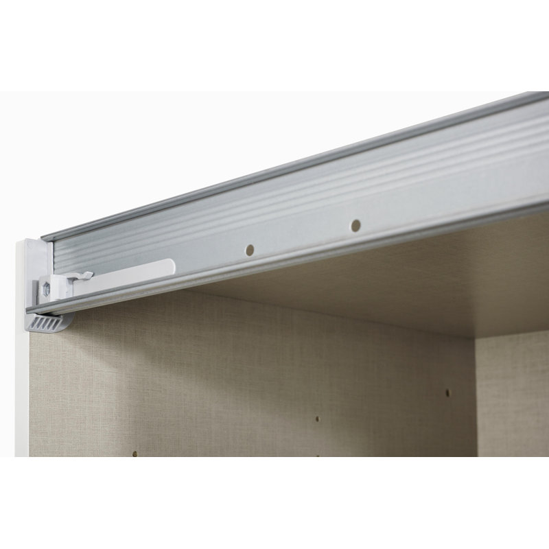 Imposa Sliding Door Wardrobe, Basic: 4 shelves, 2 clothes rails, 210 cm H x 136 cm W x 62 cm D