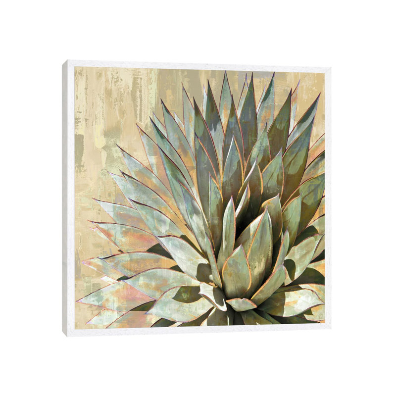 Succulent I by Lindsay Benson - Painting on Canvas, White Framed Canvas, 66.04 cm H x 66.04 cm W