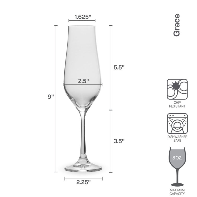 Mikasa Julie Glass Champagne Flute, 8-Ounce, Set of 4:  Highball Glasses