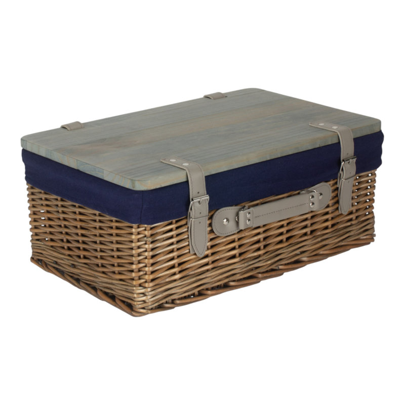 Fleur De Lis Living Wicker Decorative Basket, 15cm H x 36cm W x 25cm D