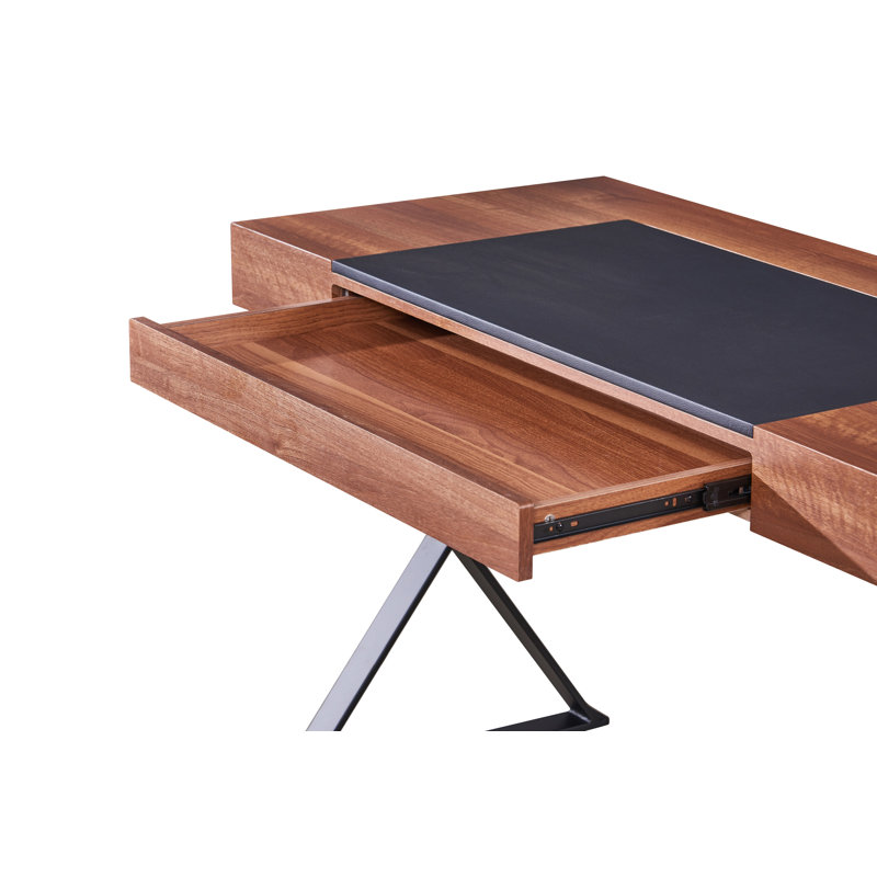 Abela Computer Desk, Black, Brown/Black