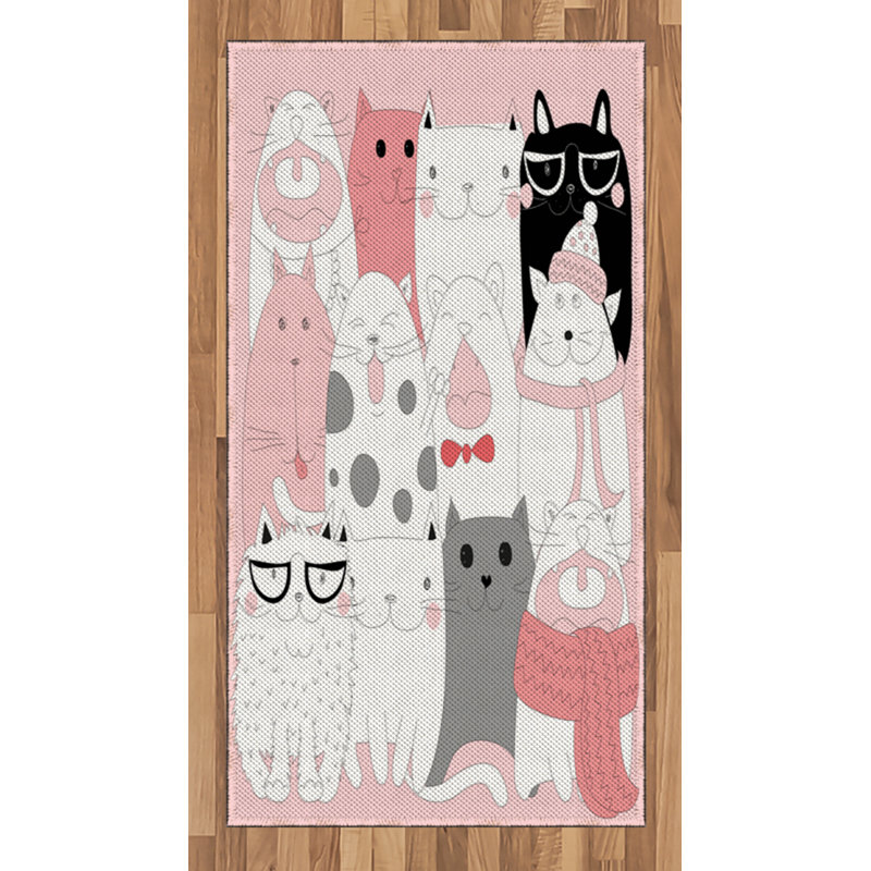 Cat High Density Long Fiber Poly Threads Decorative Area Rug Carpet, Rectangle 2'7" x 5'