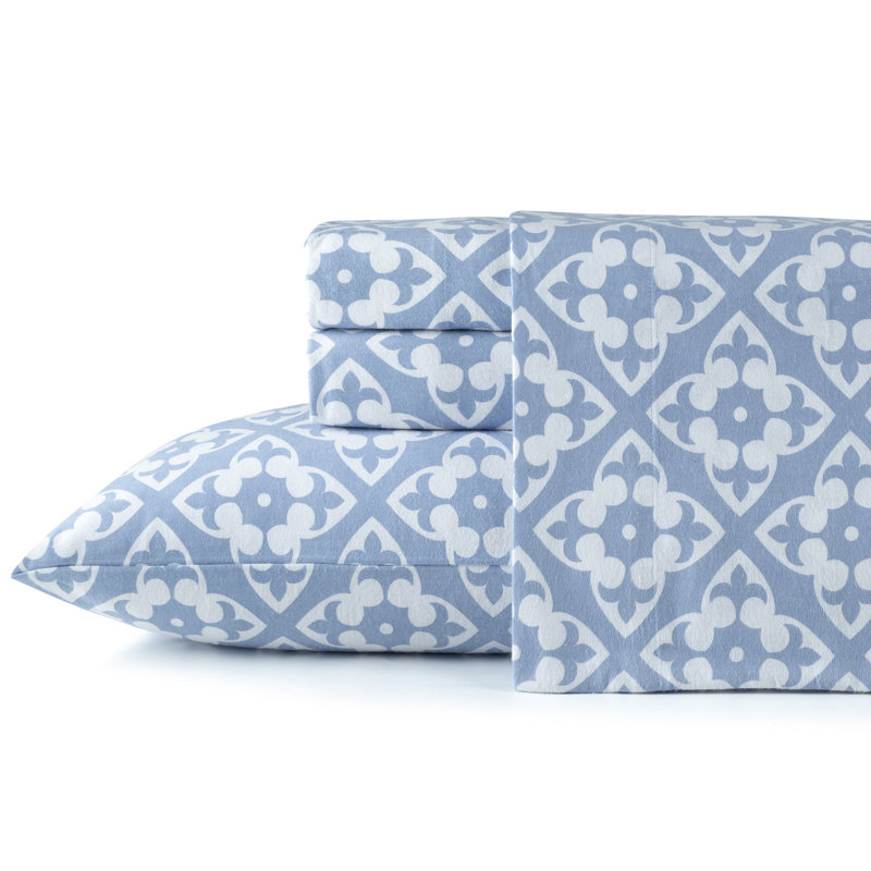 Pointehaven 180 GSM Brushed Cotton Flannel Deep Pocket Sheet Set Twin, Maroc, Twin