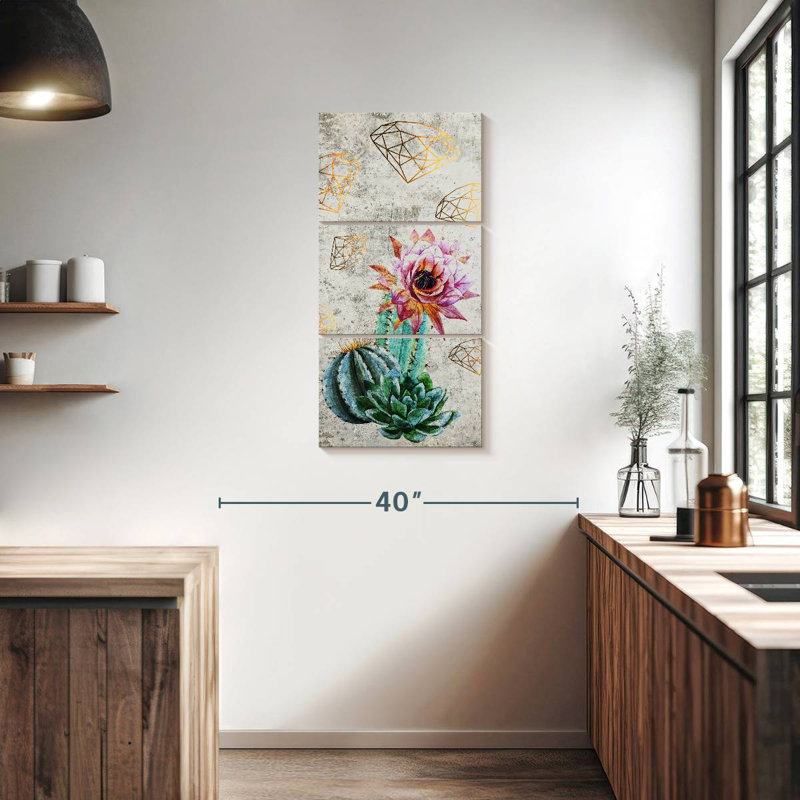 Fleur de cactus tendance, H 38 po x l 18 po