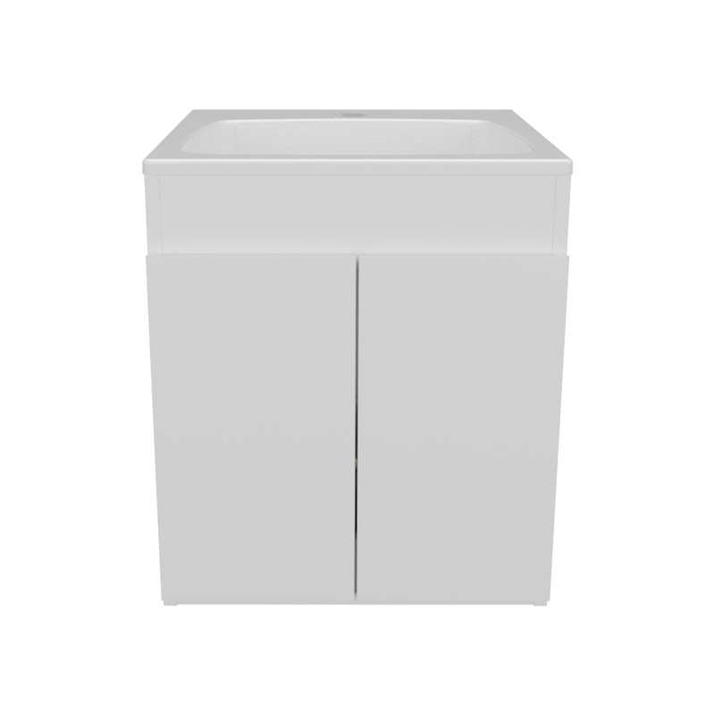 Sophia Bathroom Vanity 45 Meka, With Two Drawers And Open Shelf, White