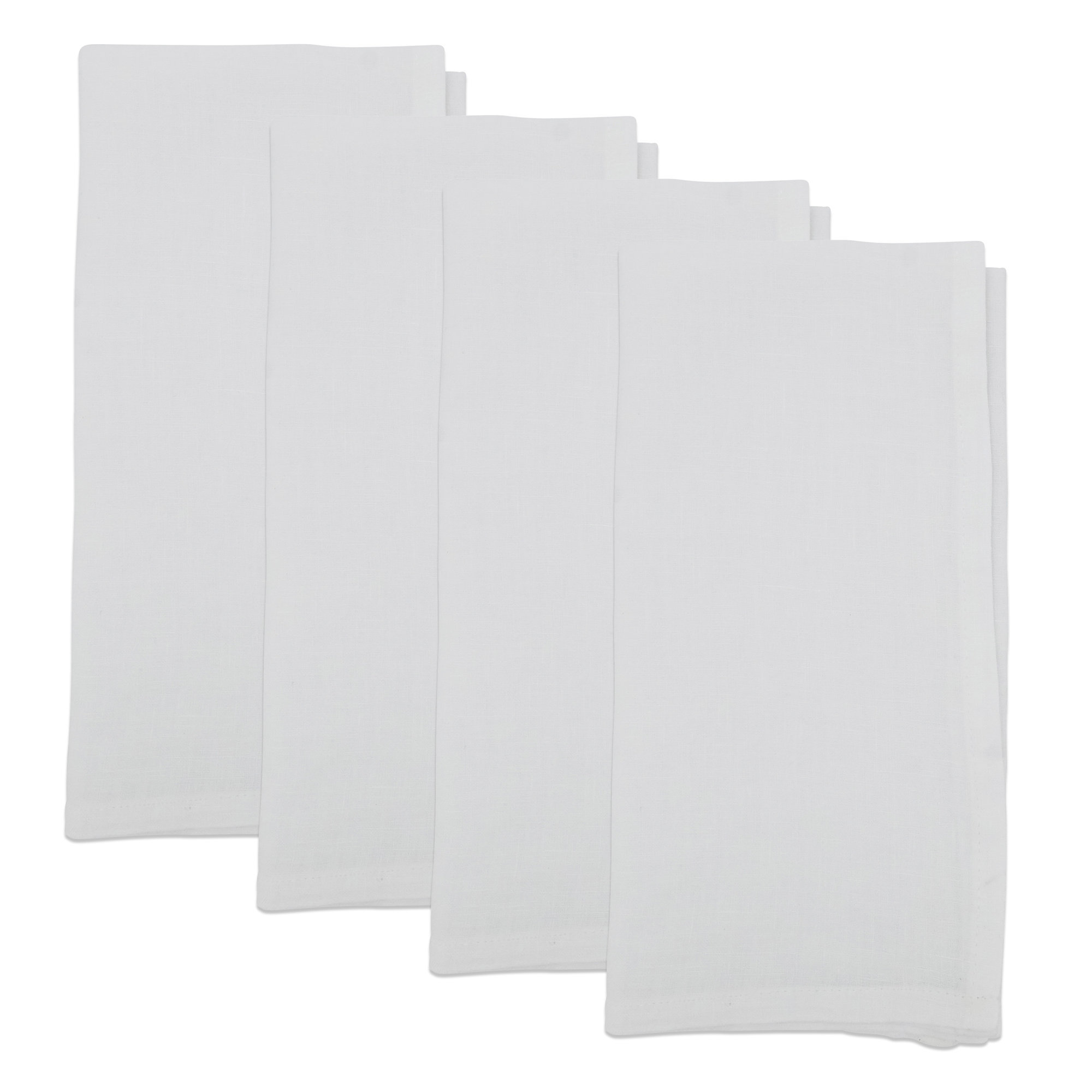Caliban Crisp And Classic Linen Table Napkin (Set Of 4) 20S, White