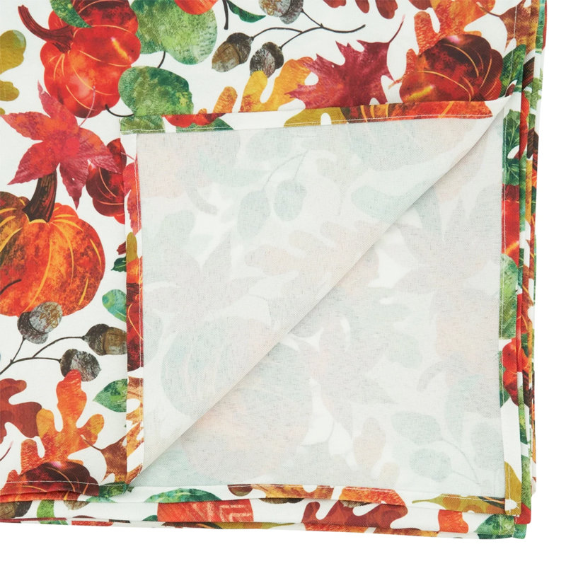 Autumn Pumpkin Foliage Rectangular Fabric Tablecloth