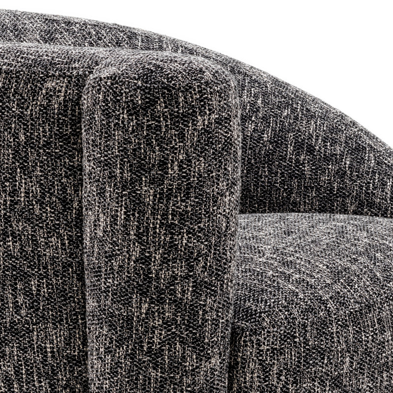 Colin Swivel Barrel Chair, Cambon Black Polyester Blend