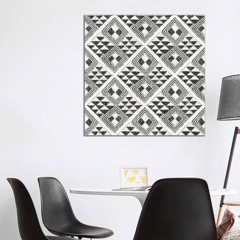 African Wild Pattern, B&W II by Wild Apple Portfolio - Wrapped Canvas Print, 93.98 cm H x 93.98 cm W x 3.175 cm D
