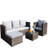 Outdoor garden patio furniture 4-piece pe rattan wicker sofa set with cushions and coffee table - shallow gray.