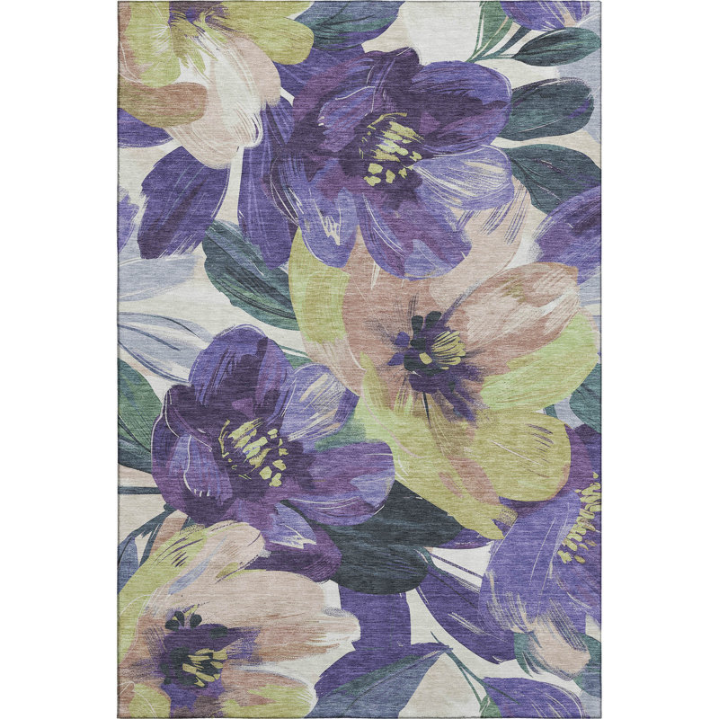 Premium Machine Washable Northdale AMF1487 Floral Rug, Rectangle 9' x 12'
