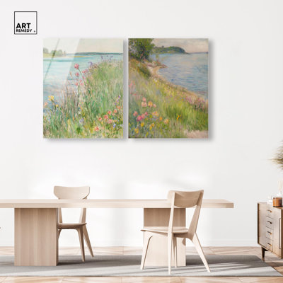 Lakeside Eden, reproduction d'art sur acrylique, ensemble d'art mural par Art Remedy, prêt à accrocher, 36 x 45